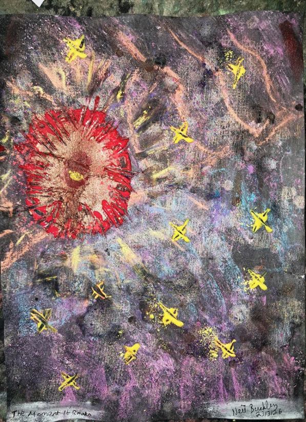 Abstract painting: The Moment It Breaks